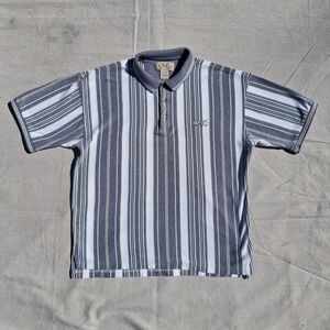 Vintage 90's IZOD Striped Golf Polo 1/4-Button - Men's Medium